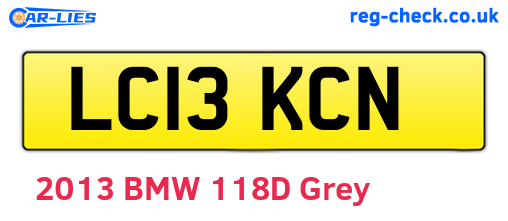 LC13KCN are the vehicle registration plates.