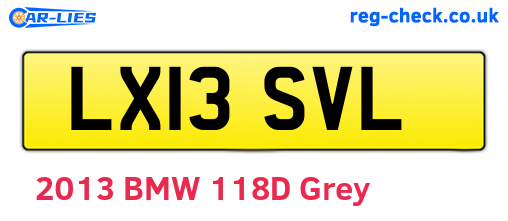 LX13SVL are the vehicle registration plates.