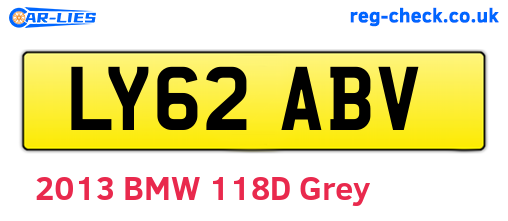 LY62ABV are the vehicle registration plates.