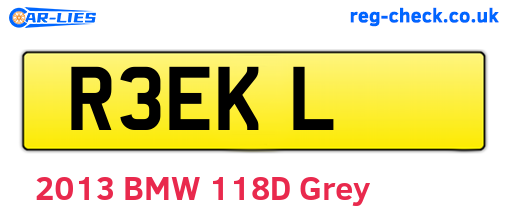 R3EKL are the vehicle registration plates.