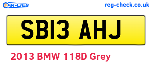 SB13AHJ are the vehicle registration plates.