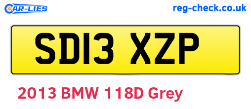SD13XZP are the vehicle registration plates.