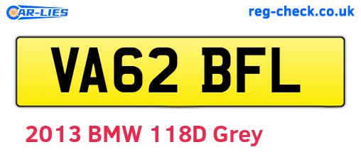 VA62BFL are the vehicle registration plates.