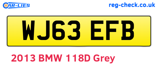 WJ63EFB are the vehicle registration plates.