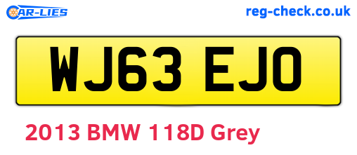 WJ63EJO are the vehicle registration plates.