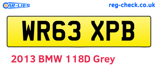 WR63XPB are the vehicle registration plates.