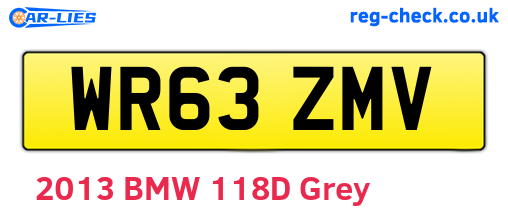 WR63ZMV are the vehicle registration plates.