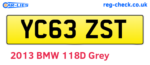 YC63ZST are the vehicle registration plates.