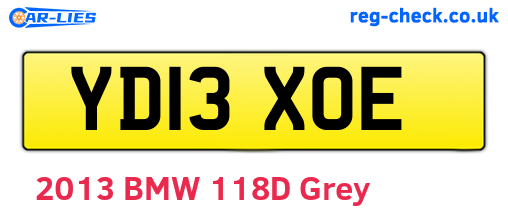YD13XOE are the vehicle registration plates.
