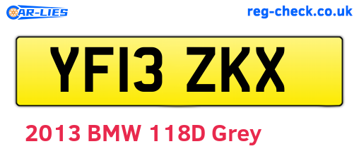 YF13ZKX are the vehicle registration plates.