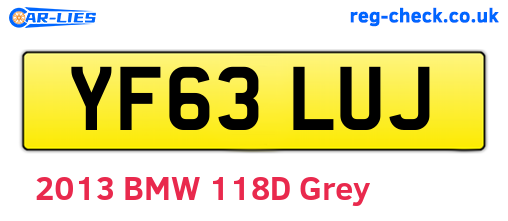 YF63LUJ are the vehicle registration plates.
