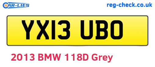 YX13UBO are the vehicle registration plates.