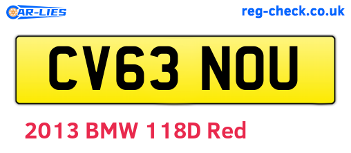 CV63NOU are the vehicle registration plates.