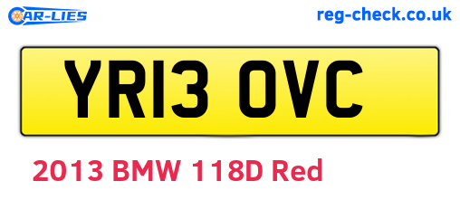 YR13OVC are the vehicle registration plates.