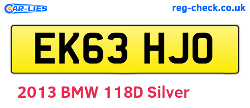 EK63HJO are the vehicle registration plates.