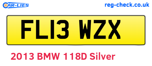FL13WZX are the vehicle registration plates.