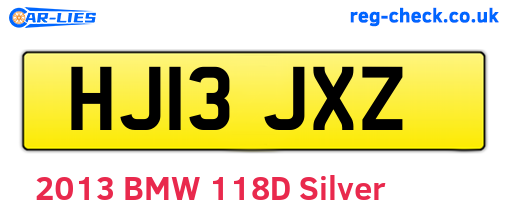 HJ13JXZ are the vehicle registration plates.