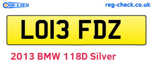 LO13FDZ are the vehicle registration plates.