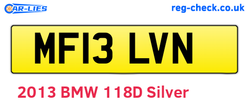MF13LVN are the vehicle registration plates.