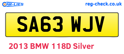 SA63WJV are the vehicle registration plates.