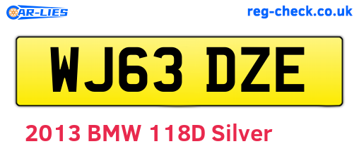 WJ63DZE are the vehicle registration plates.