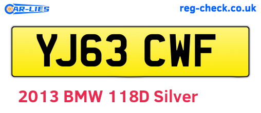 YJ63CWF are the vehicle registration plates.