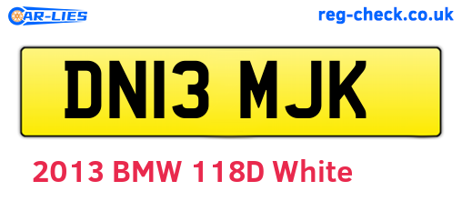 DN13MJK are the vehicle registration plates.
