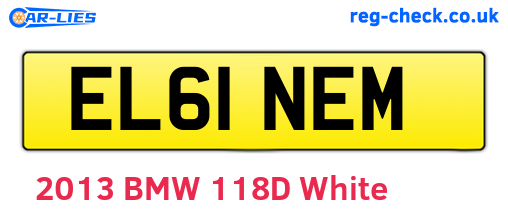 EL61NEM are the vehicle registration plates.