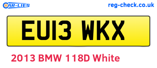 EU13WKX are the vehicle registration plates.