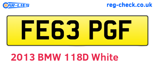 FE63PGF are the vehicle registration plates.