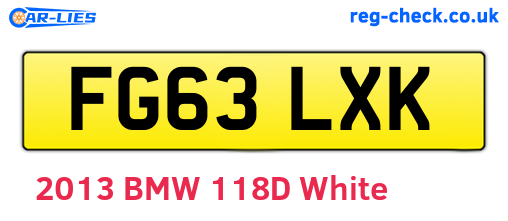 FG63LXK are the vehicle registration plates.