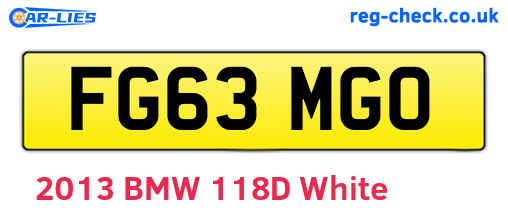 FG63MGO are the vehicle registration plates.