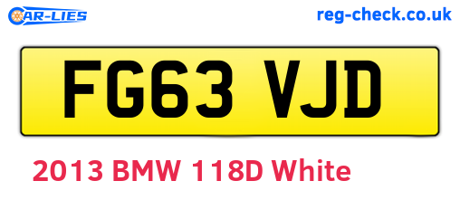 FG63VJD are the vehicle registration plates.