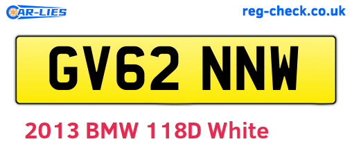 GV62NNW are the vehicle registration plates.