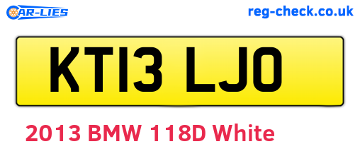 KT13LJO are the vehicle registration plates.