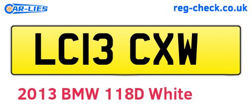 LC13CXW are the vehicle registration plates.