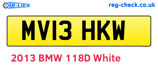 MV13HKW are the vehicle registration plates.