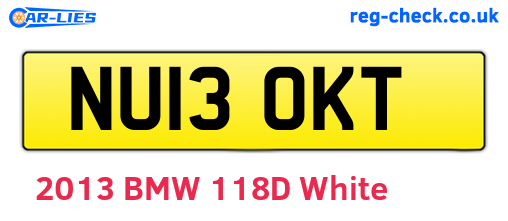 NU13OKT are the vehicle registration plates.