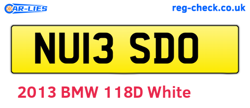 NU13SDO are the vehicle registration plates.