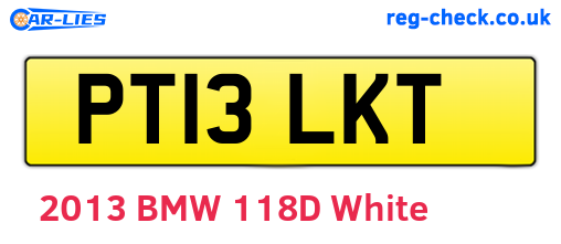 PT13LKT are the vehicle registration plates.