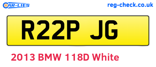 R22PJG are the vehicle registration plates.
