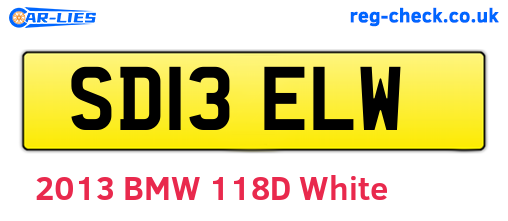 SD13ELW are the vehicle registration plates.