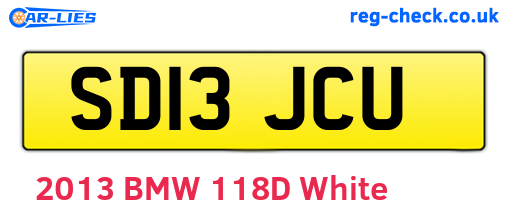 SD13JCU are the vehicle registration plates.