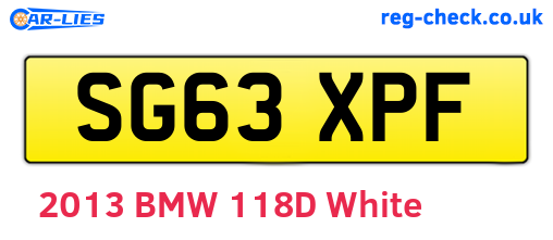 SG63XPF are the vehicle registration plates.