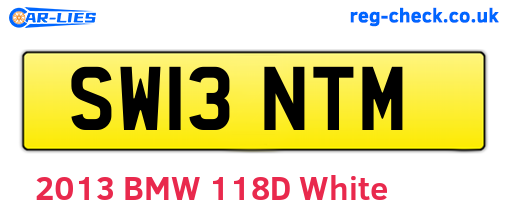 SW13NTM are the vehicle registration plates.