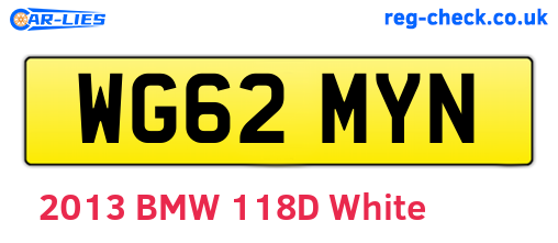 WG62MYN are the vehicle registration plates.