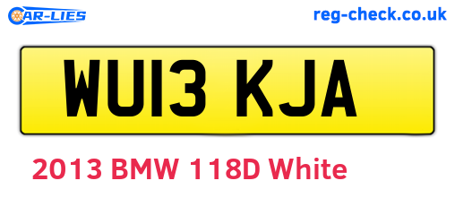 WU13KJA are the vehicle registration plates.