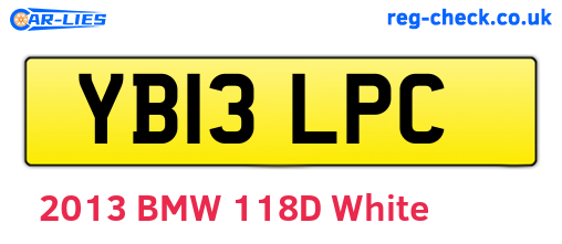 YB13LPC are the vehicle registration plates.