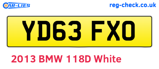 YD63FXO are the vehicle registration plates.
