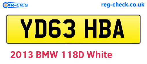 YD63HBA are the vehicle registration plates.